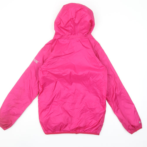 Regatta Girls Pink Hooded Windbreaker Jacket 11-12 Years Lightweight Outdoor