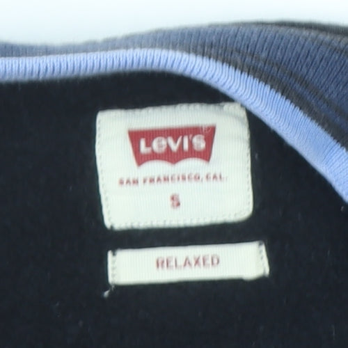 Levi's Men's Blue Colour Block Crew Neck Relaxed Fit Sweatshirt S