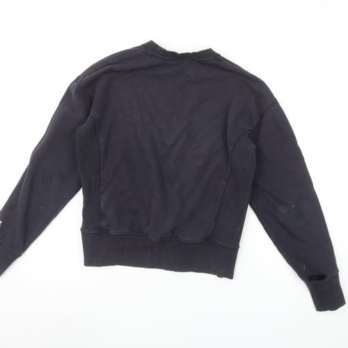 Superdry Women's Black Crew Neck Pullover Sweatshirt UK 8
