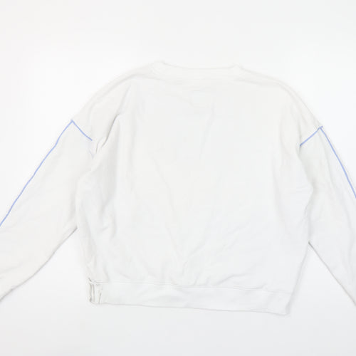 Jack Wills Women's White Crew Neck Pullover Sweatshirt UK 10