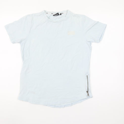 Rascal Boys Blue XL Short Sleeve Slim Fit Cotton Blend T-Shirt with Zip Detail