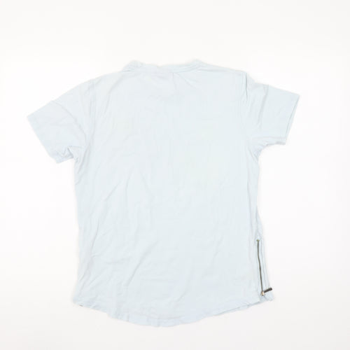 Rascal Boys Blue XL Short Sleeve Slim Fit Cotton Blend T-Shirt with Zip Detail