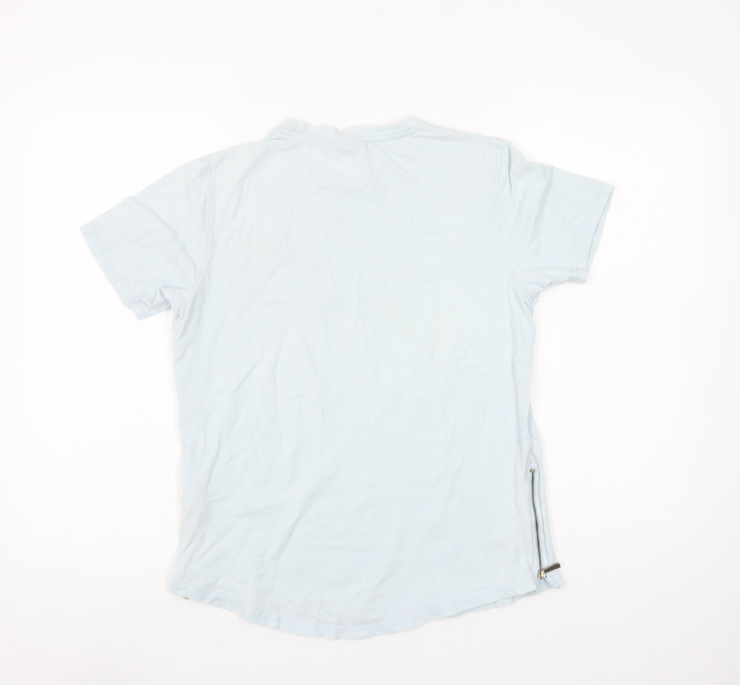 Rascal Boys Blue XL Short Sleeve Slim Fit Cotton Blend T-Shirt with Zip Detail