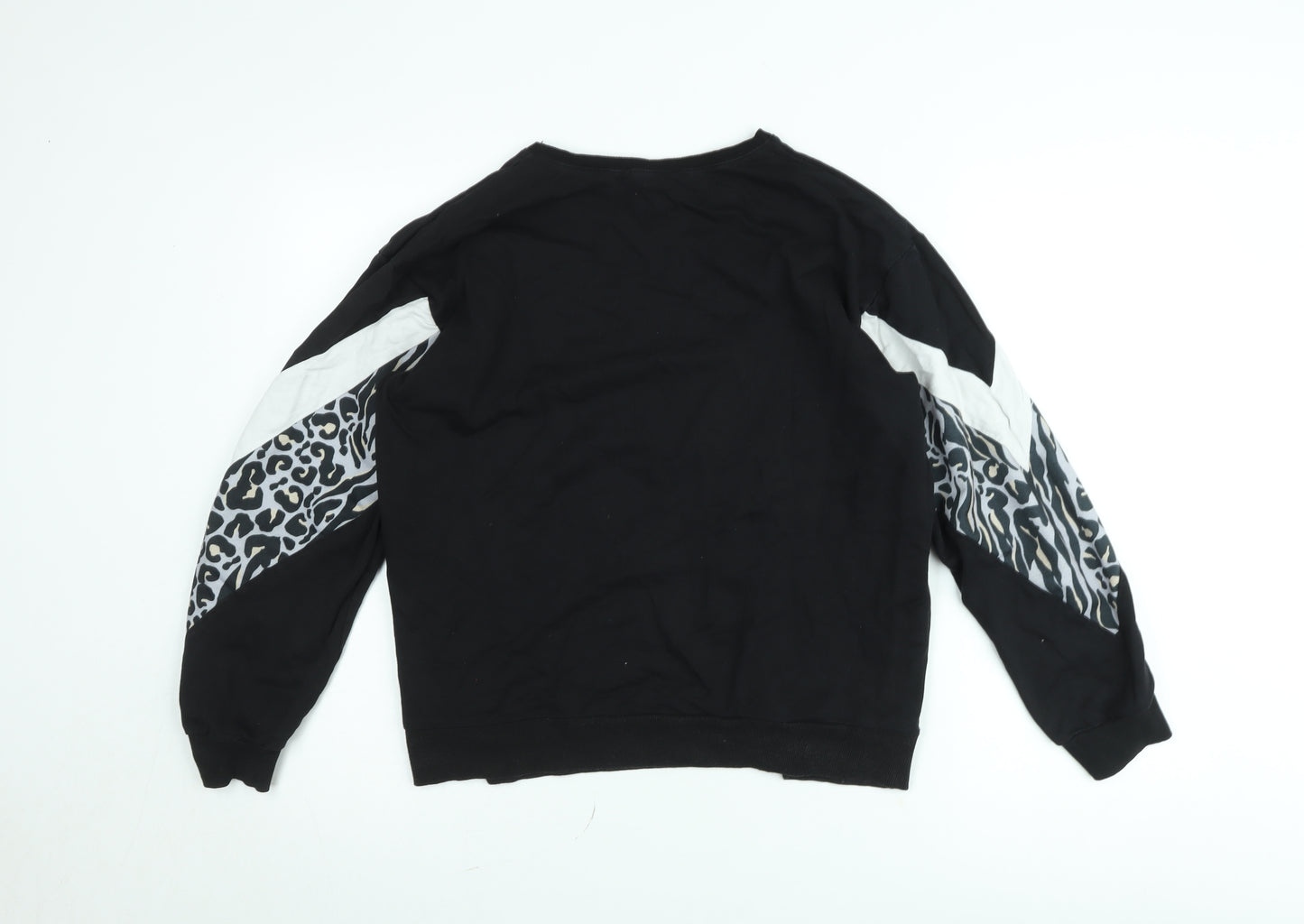 Select Women Black Animal Print Amour Pullover Sweatshirt Size L