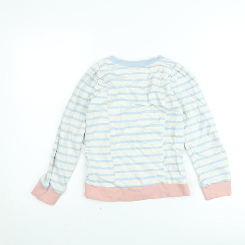 White Stuff Girls Blue Striped Pullover Sweatshirt Age 7-8 Years