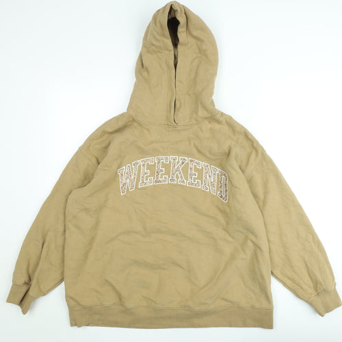 Marks and Spencer Women Beige 'Weekend' Pullover Hoodie Size L