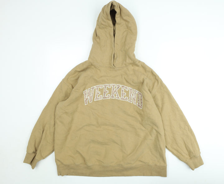 Marks and Spencer Women Beige 'Weekend' Pullover Hoodie Size L