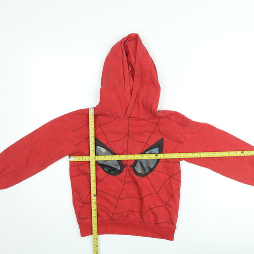 H&M Boys Red Marvel Superhero Hoodie 6-8 Years Pullover Fleece Sweatshirt