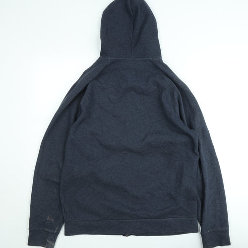 Adidas Men’s Blue Full Zip Hoodie L Sports Jersey Cotton Blend