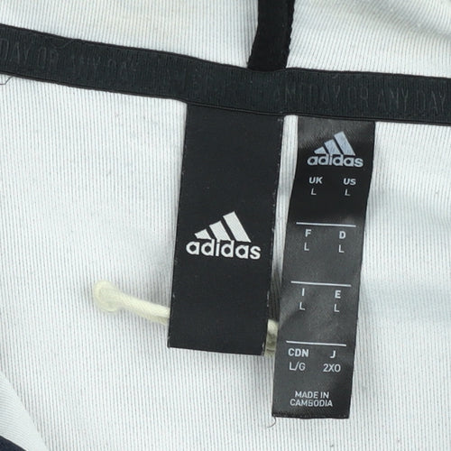 Adidas Men’s Blue Full Zip Hoodie L Sports Jersey Cotton Blend