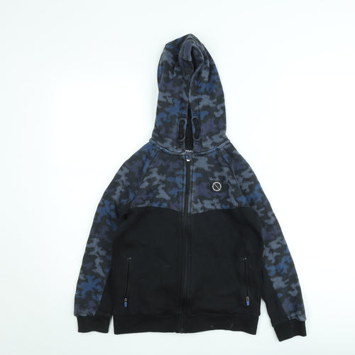 Nutmeg Boys Black Camouflage Full Zip Hoodie 9-10 Years Fleece Hooded Sweatshirt