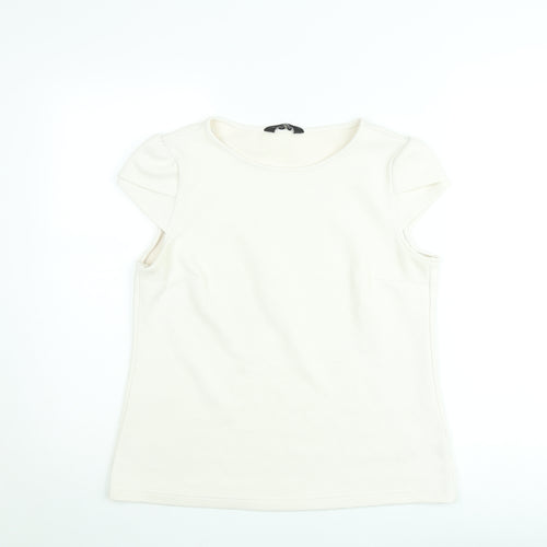 Dorothy Perkins Women’s Ivory Short Sleeve Stretch T-Shirt Size 14