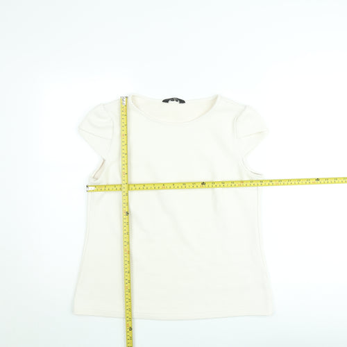 Dorothy Perkins Women’s Ivory Short Sleeve Stretch T-Shirt Size 14