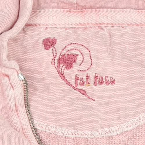 Fat Face Women Pink 1/4 Zip Hoodie Cotton Relaxed Fit Size M