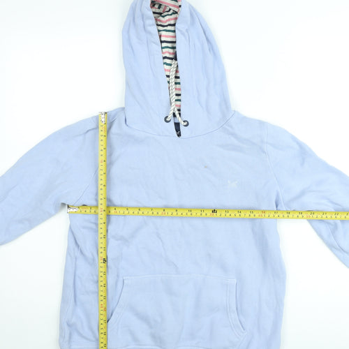 Crew Clothing Women’s Light Blue Cotton Pullover Hoodie Size 10