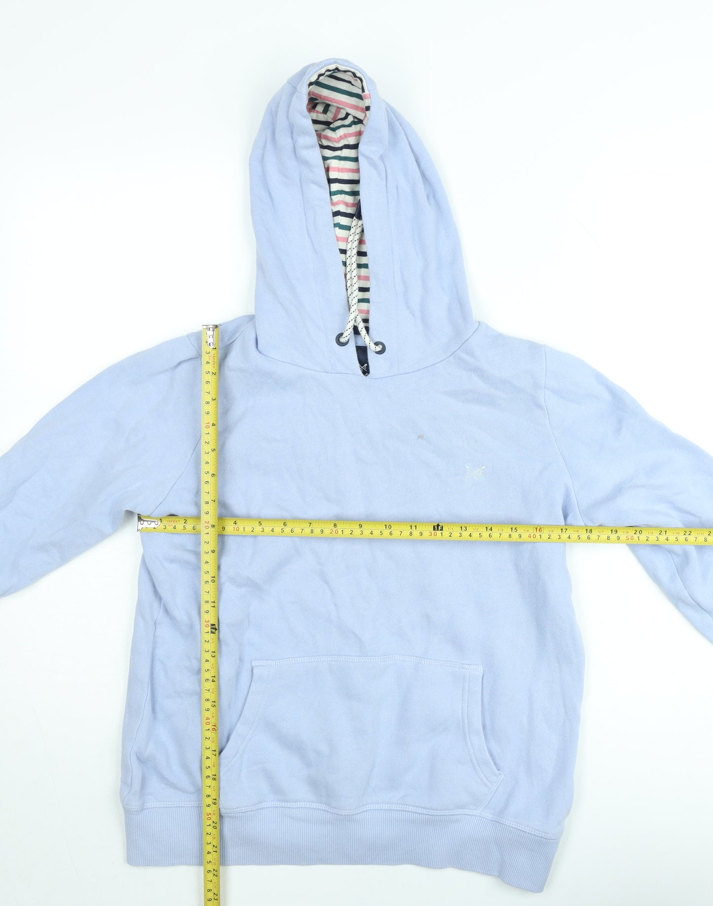 Crew Clothing Women’s Light Blue Cotton Pullover Hoodie Size 10