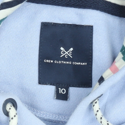 Crew Clothing Women’s Light Blue Cotton Pullover Hoodie Size 10