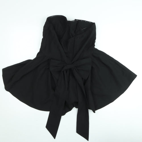 Boohoo Women's Black Strapless Bow-Back Playsuit Size 14