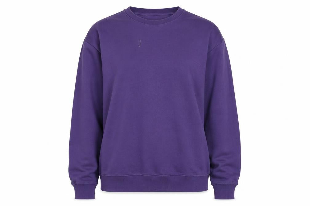 Front view of H&M Essentials Women’s Purple Relaxed Fit Sweatshirt, size M
