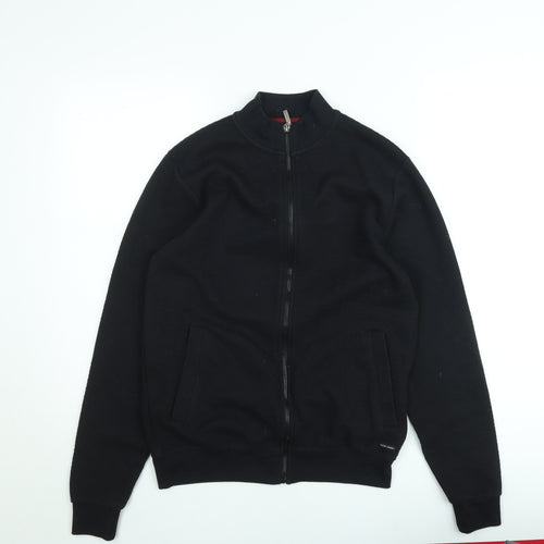 Guide London Men's Black Full Zip Knit Sweatshirt Size S