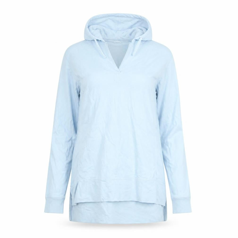 Front view of White Stuff Women's Blue Cotton Pullover Hoodie UK 6