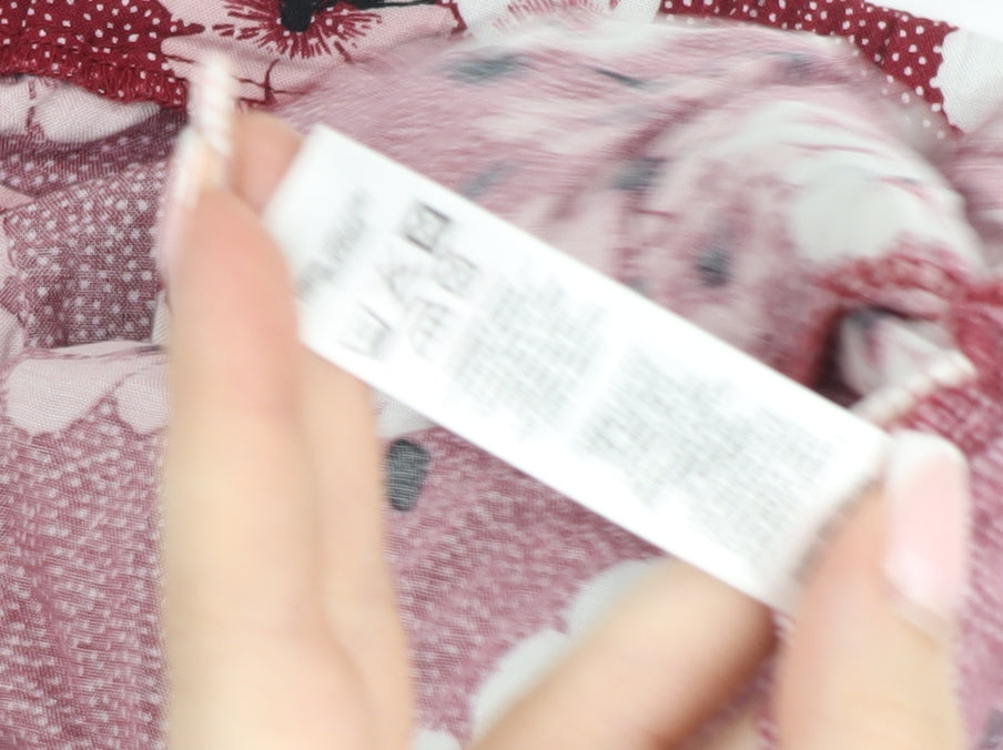 Dunnes Women Red Floral Wrap Midi Skirt Size 12