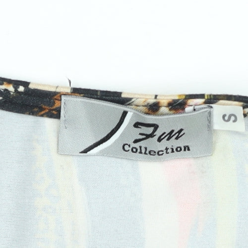 Fun Collection Women's Multicoloured V-Neck Long Sleeve Blouse Size S