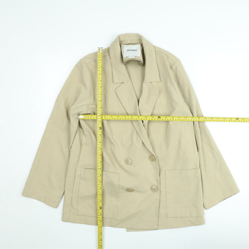 Monkl Women Beige Cotton Twill Blazer Jacket Size S