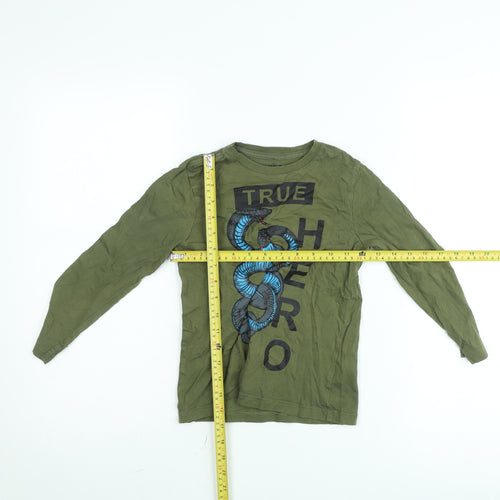 F&F Boys Green Long Sleeve Graphic Snake True Hero T-Shirt 6-7 Years