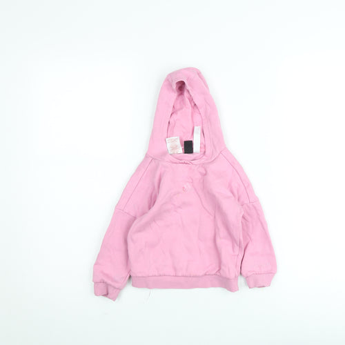 adidas Girls Pink 3 Years Pullover Fleece Hoodie