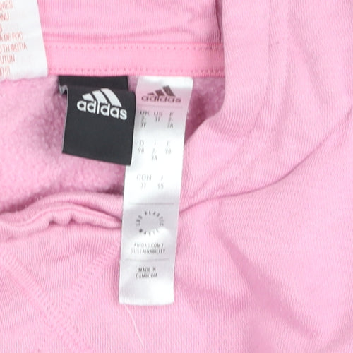 adidas Girls Pink 3 Years Pullover Fleece Hoodie
