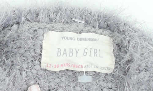 Young Dimension Girls Grey Koala Fluffy Pullover Jumper 12-18 Months