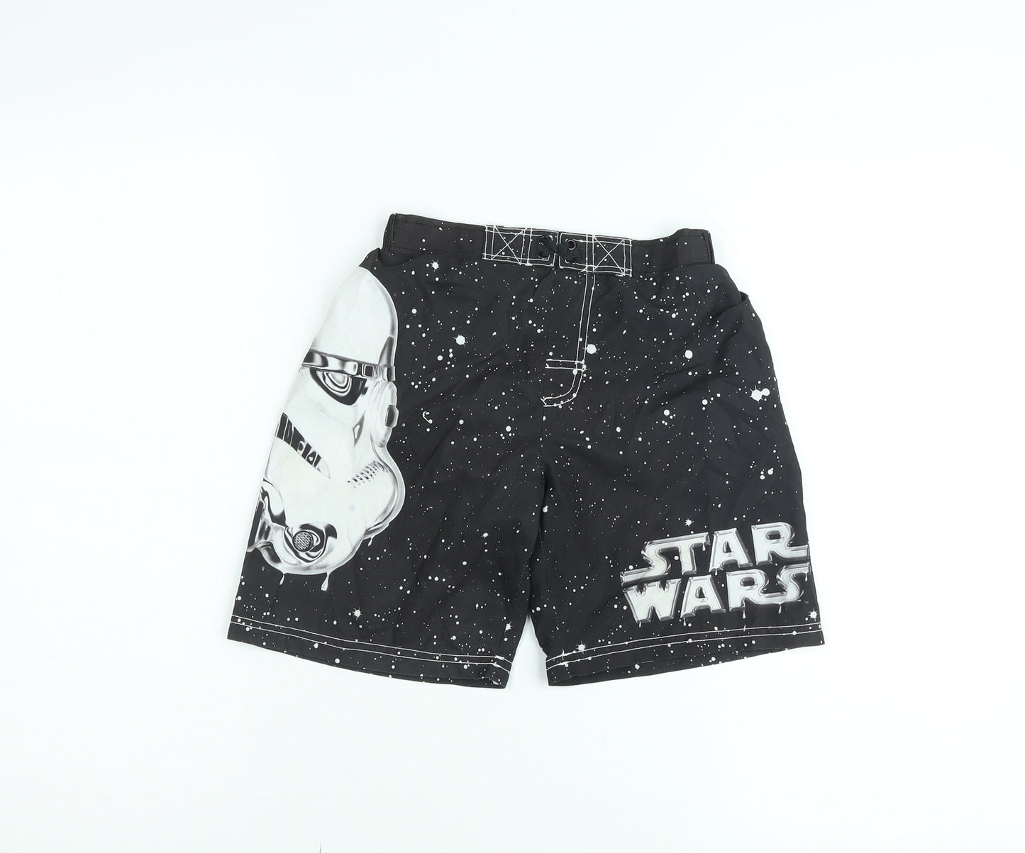 Star Wars Boys Black Stormtrooper Swim Shorts 5-6 Years Elastic Waist