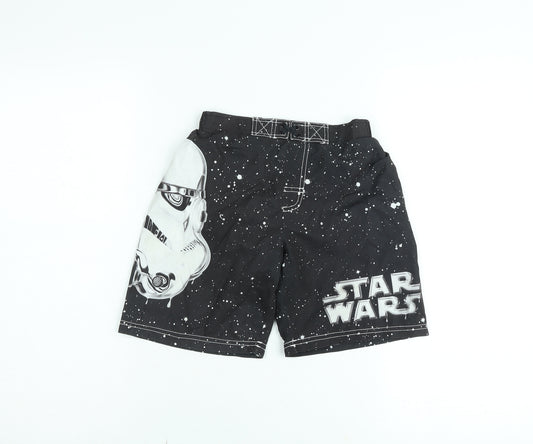 Star Wars Boys Black Stormtrooper Swim Shorts 5-6 Years Elastic Waist