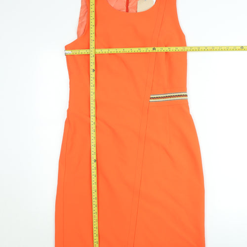 Andamio Women’s Orange Sleeveless Sheath Knee Length Dress Size 14