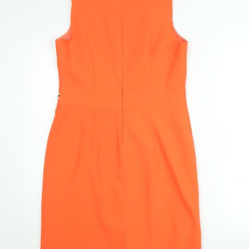 Andamio Women’s Orange Sleeveless Sheath Knee Length Dress Size 14