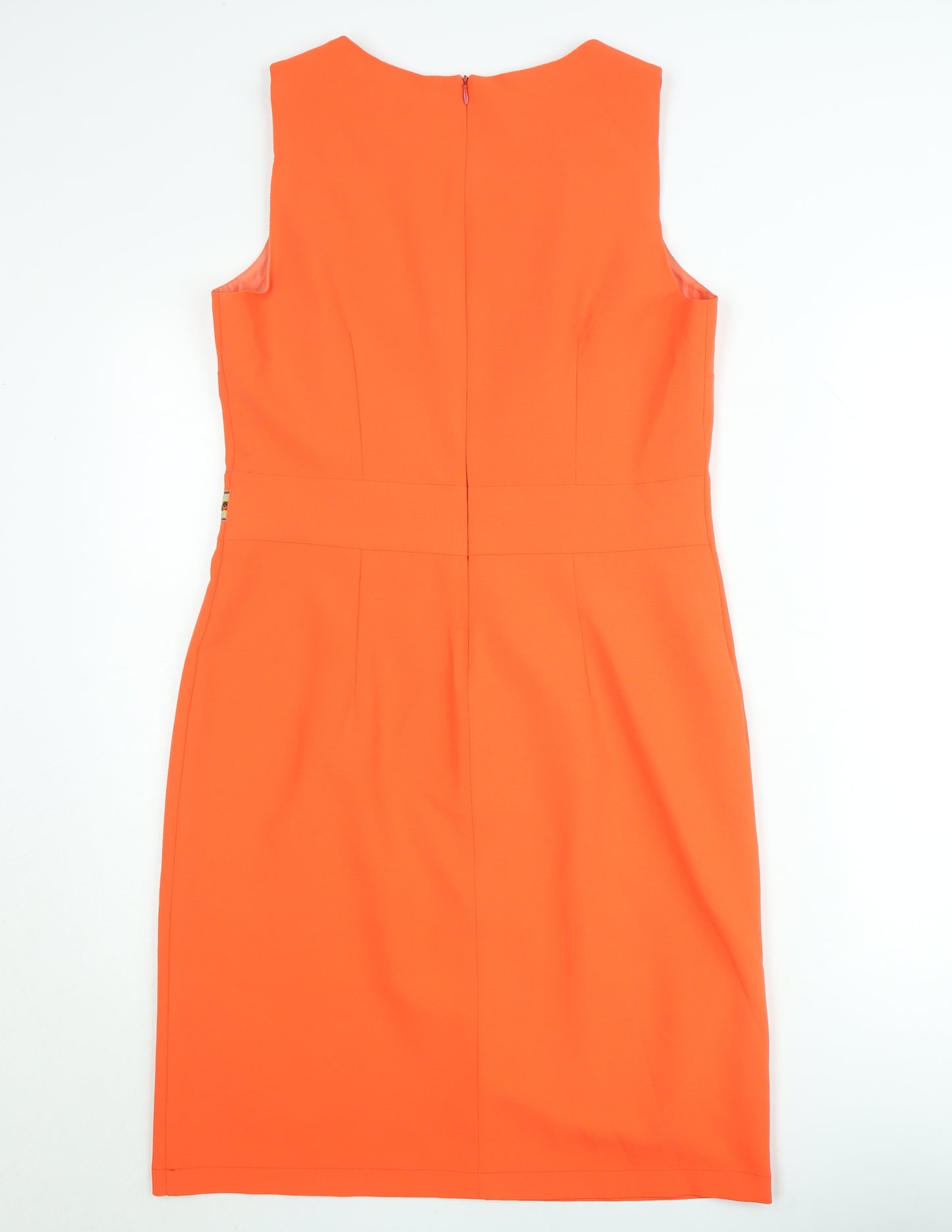 Andamio Women’s Orange Sleeveless Sheath Knee Length Dress Size 14