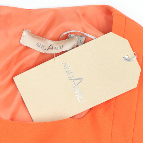 Andamio Women’s Orange Sleeveless Sheath Knee Length Dress Size 14
