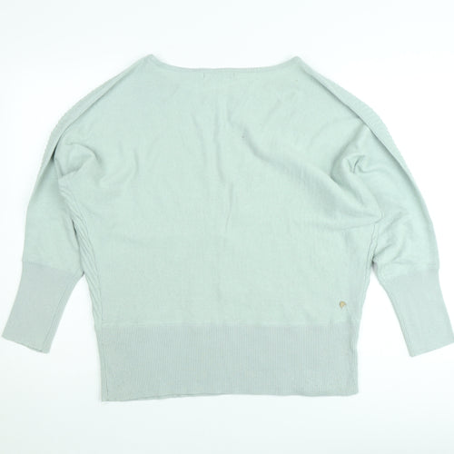 Dunnes Women Green Knit Long Sleeve Boat Neck Top Size L
