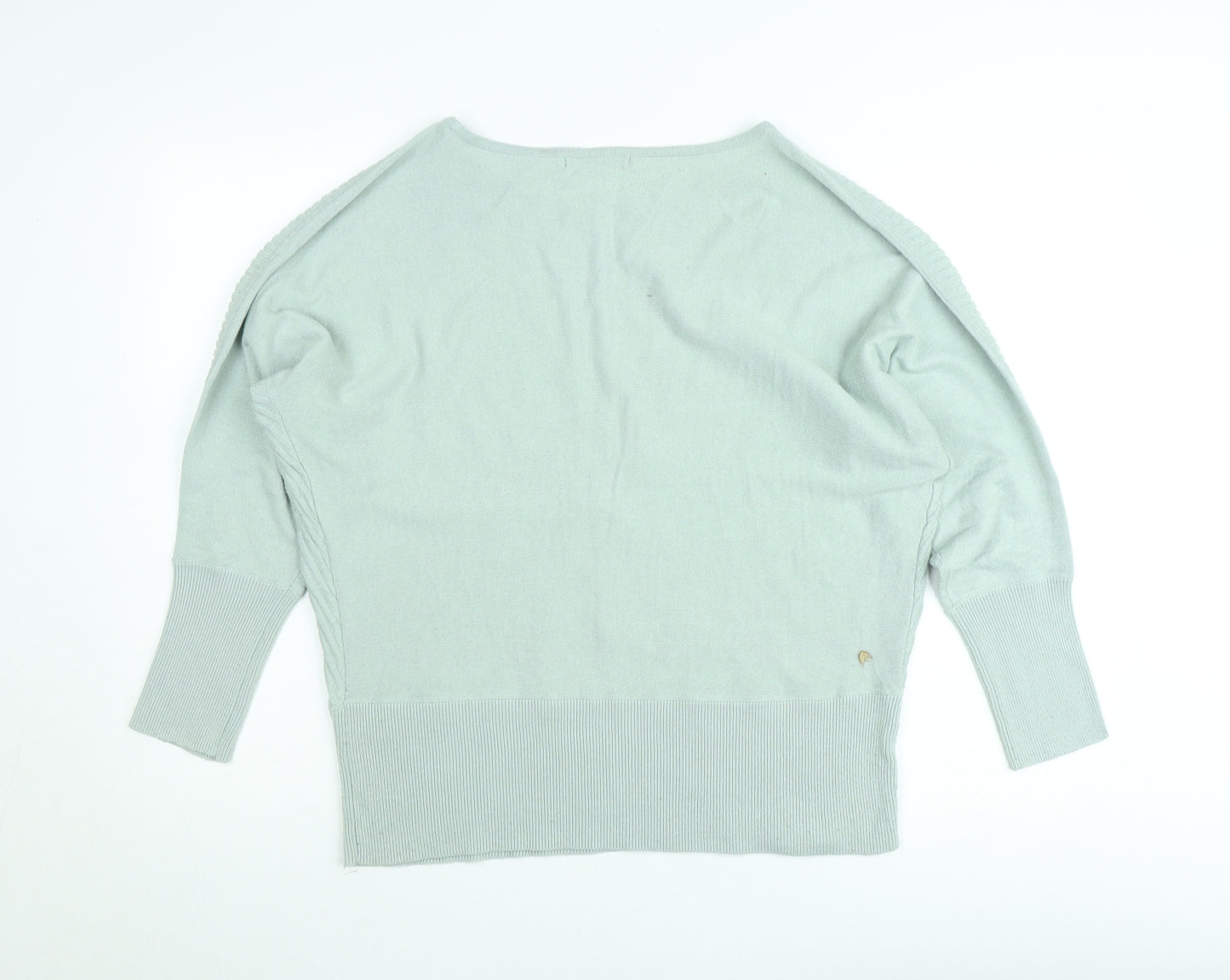 Dunnes Women Green Knit Long Sleeve Boat Neck Top Size L