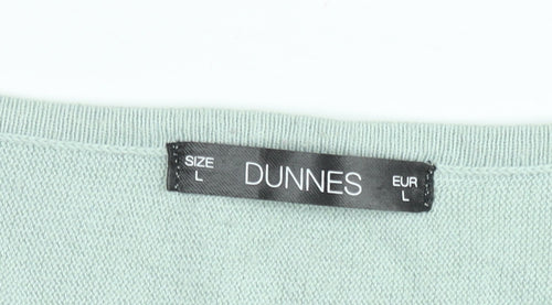 Dunnes Women Green Knit Long Sleeve Boat Neck Top Size L