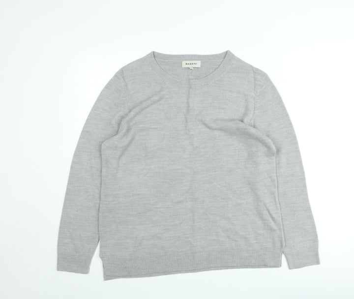 Bassini Men's Grey Acrylic Crew Neck Pullover Jumper XL