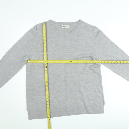 Bassini Men's Grey Acrylic Crew Neck Pullover Jumper XL