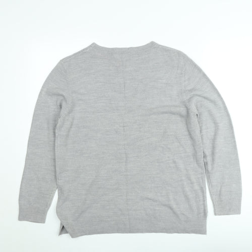 Bassini Men's Grey Acrylic Crew Neck Pullover Jumper XL
