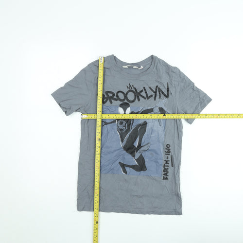 H&M Boys Grey Spider-Man T-Shirt 11-12 Years Marvel Graphic Cotton Top