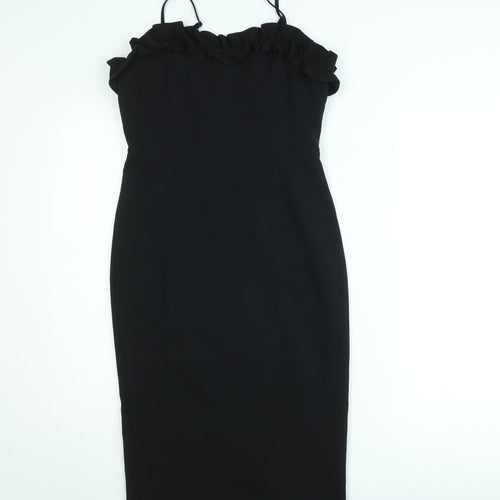 Savida Women's Black Bodycon Midi Dress Size S Off Shoulder