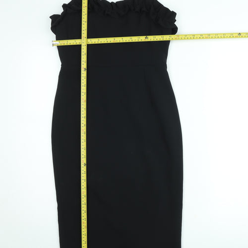 Savida Women's Black Bodycon Midi Dress Size S Off Shoulder