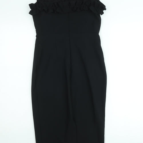 Savida Women's Black Bodycon Midi Dress Size S Off Shoulder