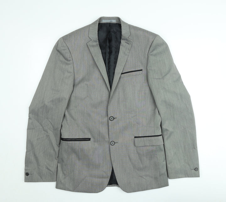 Red Herring Men’s Grey Long Slim Fit Blazer Jacket 38 Long
