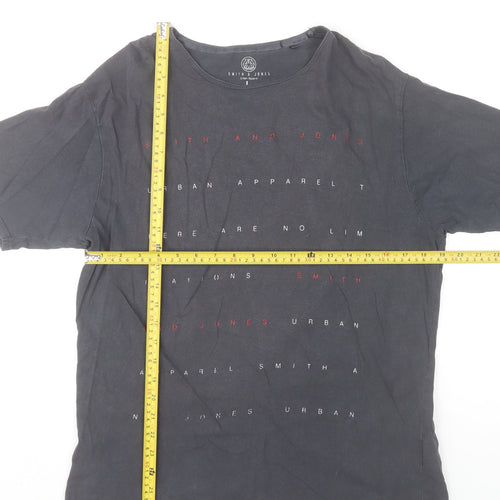 Smith & Jones Men's Black L Urban Graphic Print Cotton T-Shirt